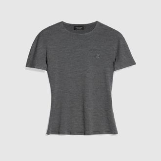 Gucci Silk Jersey T-shirt With Embroidery, Grey