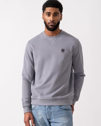 Belstaff Mens Crew Neck Sweatshirt in Dark Grey Cotton - Size X-Large