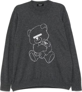 Undercover jacquard logo motif jumper - men - Wool - 3 - Grey