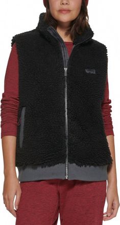 G.H. Bass & Co. Route Hiking Faux Sherpa Vest In Black