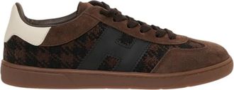 Hogan Brown Animal Print Sneakers