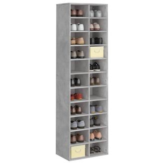 Berkfield Home Shoe Cabinet Concrete Grey 54x34x183 cm Engineered Wood | Size: 54 x 34 x 183 cm