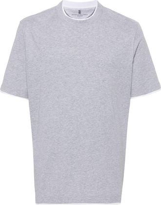 Brunello Cucinelli layered cotton T-shirt - men - Cotton - S - Grey