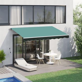 OUTSUNNY Garden Patio Manual Awning Canopy Sun Shade Shelter in Cream