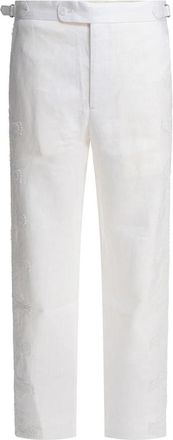 Bode Witte Linnen Broek voor Mannen - Heren - Straight fit broeken - Wit - W32 - Linnen - Broeken