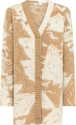Laneus Gebreide Cardigan Over - Dames - Vesten - Beige - S - Truien & Vesten