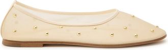 Dear Frances Balla Embellished Mesh Ballet Flats - Beige - 40 (IT40 / UK7)