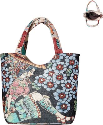 Generic Aesthetic Embroidery Tote Bag for Women Cute Reusable Canvas Shoulder Handbag for Shopping Grocery Book Gym, 3