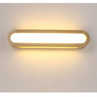 Hoopzi Indoor led Wall Light, Dimmable Wood Wall Lamp led Wall Light for Living Room Bedroom Stairs Corridor Bathroom (45CM)