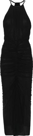 MUGLER Abito lungo con ruches - Nero