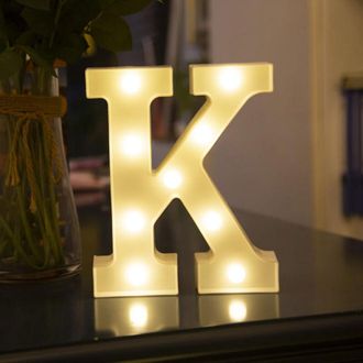 OEM Luz Nocturna Led Blanca De 26 Letras, Ideal Para Fiestas, Bodas Y Cumplea&ntilde;os