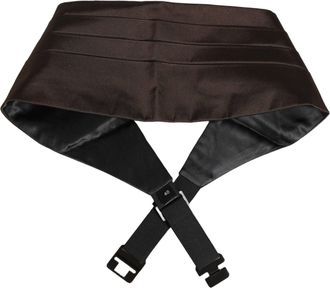 Dolce & Gabbana Mens Dark Brown Silk Belt Waist Cummerbund Color: Ties And Formal Accessories