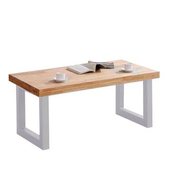 Home Heavenly Mesa de centro elevable con patas metal y sobre madera 120x60x48