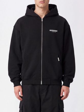 Represent Felpa con cappuccio relaxed con chiusura a zip e logo ricamato