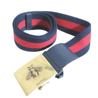 Gucci Pre-owned Belts, female, Blue, Size: ONE SIZE Pre-owned Bee Web Belt