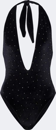 Balmain Embellished velvet swimsuit