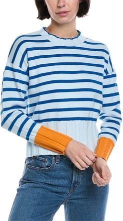 Brodie Contrast Stripe Cashmere-Blend Sweater