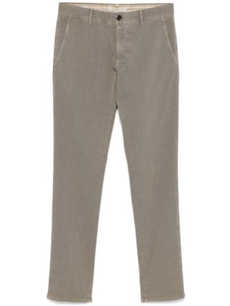 Incotex Taupe-Grey Slim Fit Straight Trousers