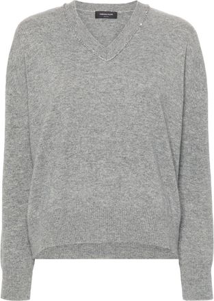 Fabiana Filippi sequin-detailing jumper - women - Virgin Wool/Cashmere/Silk - L - Grey