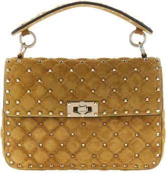Valentino Garavani Beige Rockstud Spike Medium Shoulder Bag