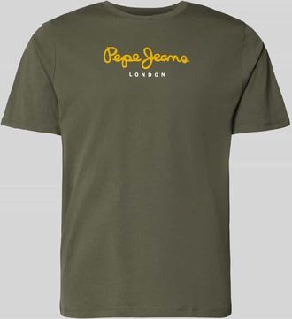Pepe Jeans London Regular Fit T-Shirt aus reiner Baumwolle Modell EGGO in Khaki, Gr&ouml;&szlig;e XXL
