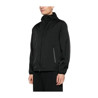 Emporio Armani Regular Fit Hooded Jacket - male - Emporio Armani - Light Jackets - Black - 3XL - Jackets