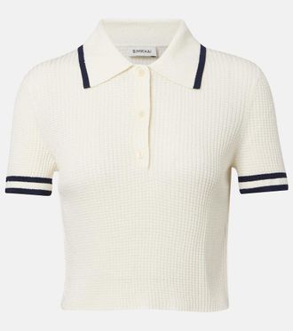 SIMKHAI Whitten bouclé polo shirt
