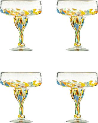 10 Strawberry Street Set Of 4 Pueblo Mexican Margarita Glasses