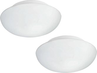 Loops 2 PACK Wall Flush Ceiling Light Colour White Shade White Glass Opal Matt 2x E27
