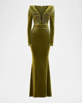 Zhivago Betsy Mixed-Media Gown