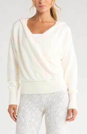 Zella Surplice Hoodie Sweater in Ivory Egret at Nordstrom Rack, Size Small