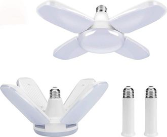 OEM Plafonnier Led - 4 Panneaux Ajustables - 60 W - 6000 Lm - 6000 K - Culot E27 - Pour Garage Atelier Entrep&ocirc;t Sous-sol - Lot De 2
