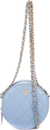 Chanel Pre-owned Womens CC Round Crossbody Shoulder Bag - Blue - One Size
