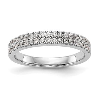 Diamond2Deal 14k White Gold Lab Grown Diamond Wedding Band Ring 0.38Ct Clarity- VS Color- G-H