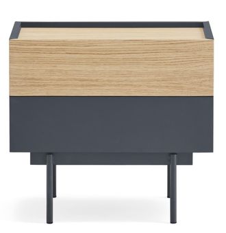 Teulat Design Beistell- und Nachttisch otto Anthrazit/Eiche - 50 x 56 cm