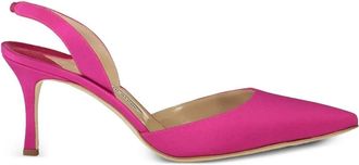 Manolo Blahnik 70mm Carolyne slingback satin pumps - Roze