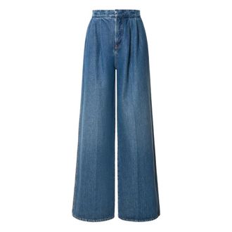 Alberta Ferretti Wide Jeans, female, Blue, S, Blue Trousers