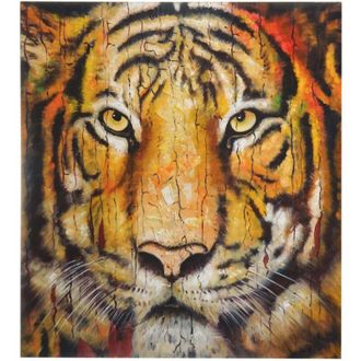 Hhg Dipinto a mano pittura ad olio su tela 90x100cm tigre