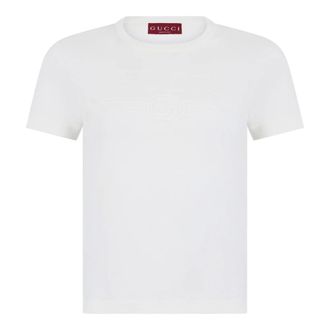 Gucci Tops, Dames, Wit, S, Katoen, T-shirt 70s