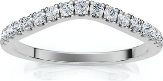 Pompeii3 Curved Accent Diamond Guard Ring 14k Gold Lab Grown