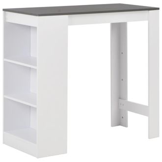 vidaXL Mesa Alta De Cocina Con Estanter&iacute;a Blanca 110x50x103 Cm Vidaxl