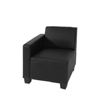 Hhg Hhg - Panel Lateral Modular Izquierdo, Sill&oacute;n Con Reposabrazos Lyon, Polipiel, Negro