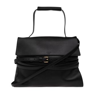Moschino Leren Handtas Met Logo - Dames - Handtassen - Zwart - ONE Size - Leer - Tassen