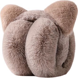 Generic Winter Ear Muffs | Cute Folding Warm - Women Furry Earmuffs Ear Warmers,for Kids Girls Cold Weather Outdoor Snow Sports Running Cycling Commuting