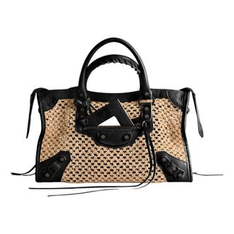Balenciaga (WMNS) Balenciaga Le City Bag Small Natural Black 8657622ACGG9260