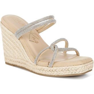 London Rag Enocha Espadrille Wedge Sandal in Blush at Nordstrom Rack, Size 6