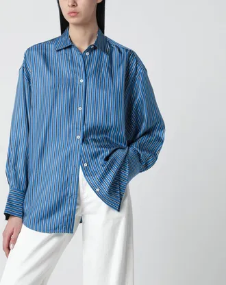 Toteme Light blue striped silk shirt