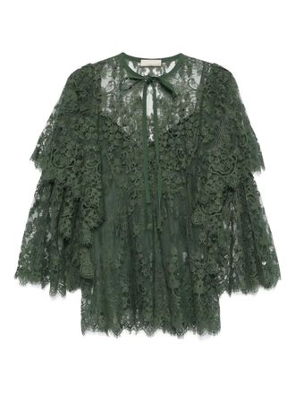 Elie Saab Blouse met kant - Groen