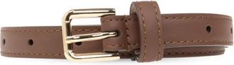 Dolce & Gabbana Dubbele Riem - Dames - Riemen - Bruin - 85 CM - Leer - Accessoires