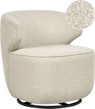 Beliani Sill&oacute;n giratorio de boucl&eacute; beige claro